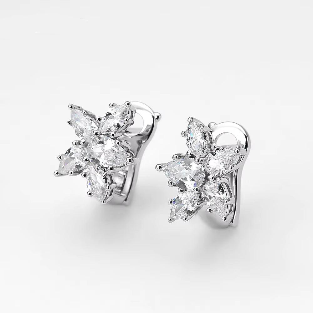 100% 925 Sterling Silver Sparkling High Carbon Diamond Earrings for Women Wedding Engagement Party Fine Jewelry Wholesale