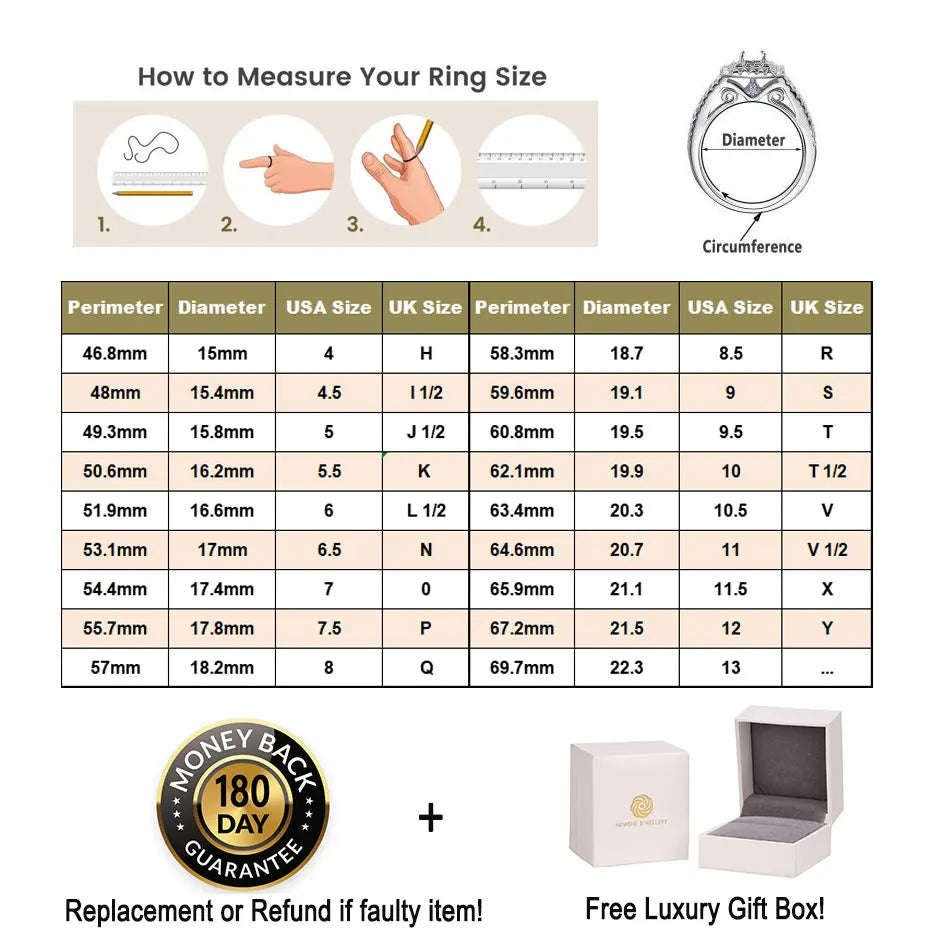 Rings for Women Anillos Silver 925 Original Jewelry Gold Solitaire Princess Engagement Ring Set CZ Promise Wedding Band